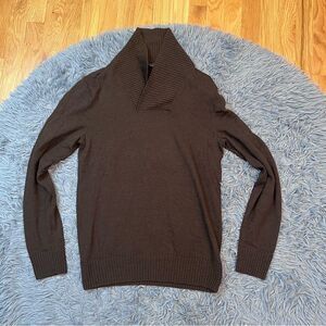 Gap Merino Wool Shawl Collar Brown Sweater Size M
